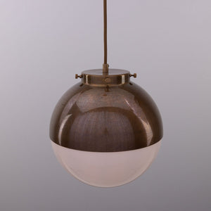 Florence Brass and Glass Globe Pendant Light 26cm - View 5