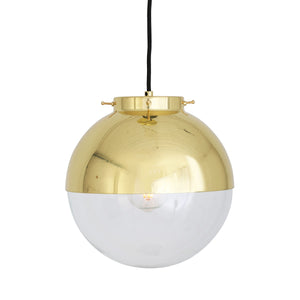 Florence Brass and Glass Globe Pendant Light 26cm - View 9