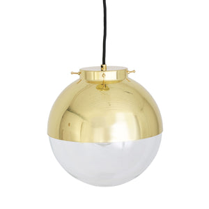 Florence Brass and Glass Globe Pendant Light 26cm - View 10