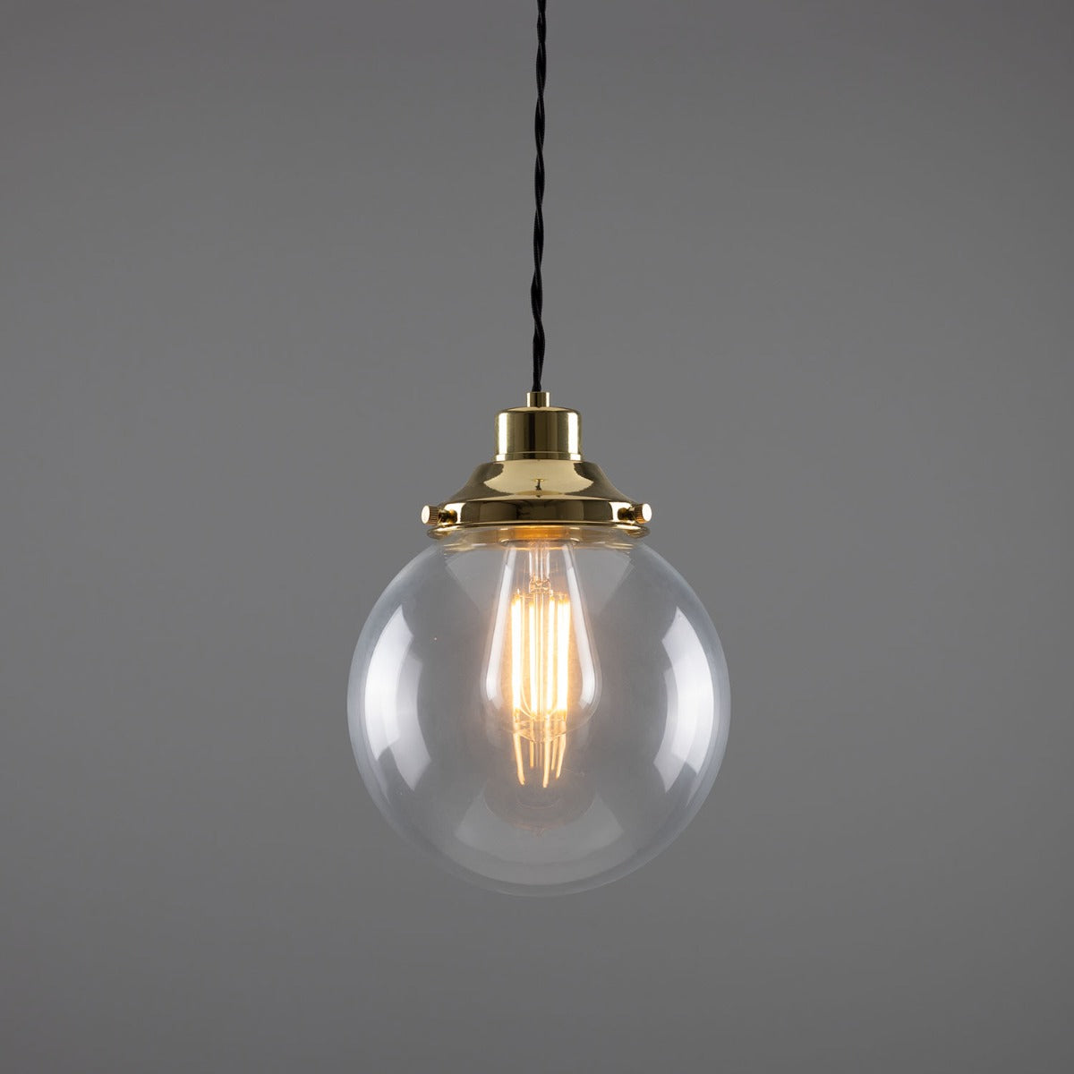 Virginia 20cm Globe Pendant | Antique Brass - View 2