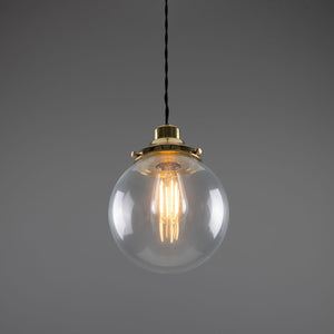 Virginia 20cm Globe Pendant | Antique Brass - View 3