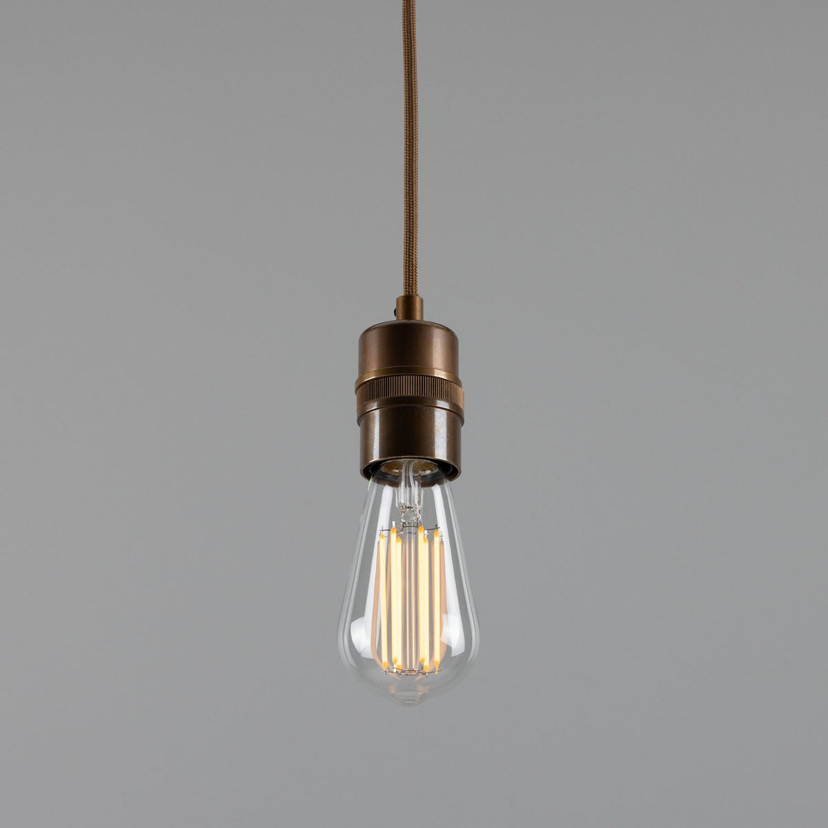 Devon Minimalist Bulb Brass Pendant Light 4.5cm IP20 - View 2