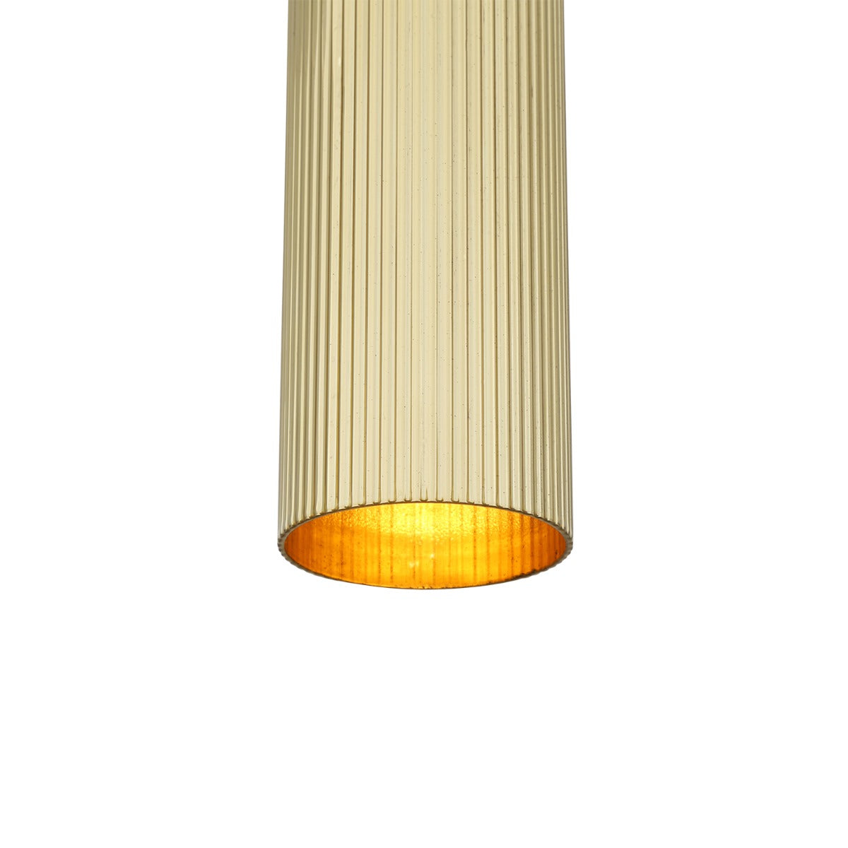 Royce Slender Reeded Brass Pendant Light - View 2
