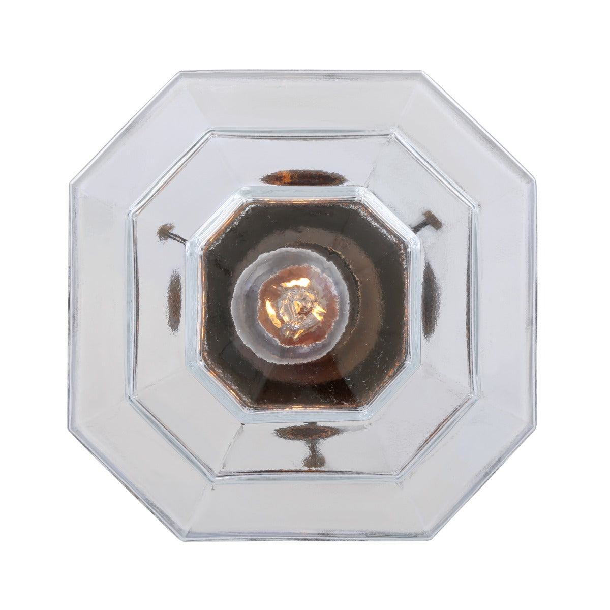 Novato Pendant with Hexagonal Stepped Glass Shade - View 1