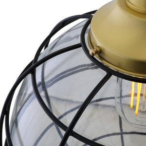 Hudson Vintage Glass Globe Cage Pendant Light 32cm - View 9