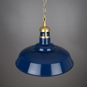 Matlock Large Vintage Factory Brass Pendant Light 50cm - View 4