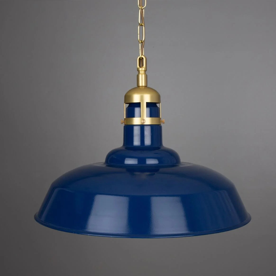 Matlock Large Vintage Factory Brass Pendant Light 50cm IP20 - Subtle Wear