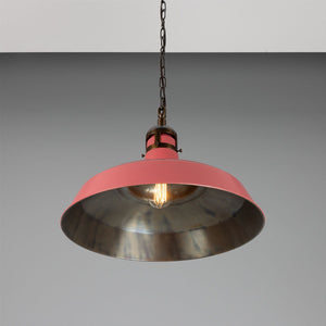 Matlock Large Vintage Factory Brass Pendant Light 50cm - View 13