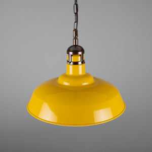 Matlock Large Vintage Factory Brass Pendant Light 50cm - View 18