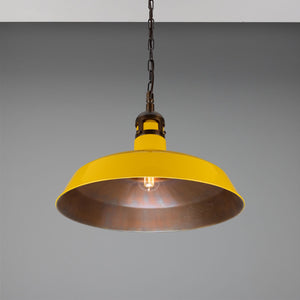 Matlock Large Vintage Factory Brass Pendant Light 50cm - View 19