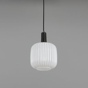Nahla Reeded Glass and Brass Pendant Clear or Opal 20cm IP20 - View 13