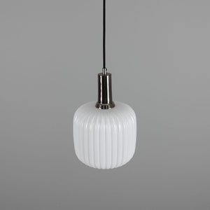 Nahla Reeded Glass and Brass Pendant Clear or Opal 20cm IP20 - View 14