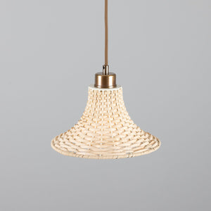 Savannah Small Bell-Shaped Rattan Pendant Light 24cm - View 7