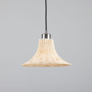 Savannah Small Bell-Shaped Rattan Pendant Light 24cm - View 9