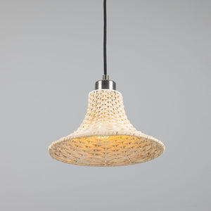 Savannah Small Bell-Shaped Rattan Pendant Light 24cm - View 11