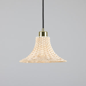 Savannah Small Bell-Shaped Rattan Pendant Light 24cm - View 12