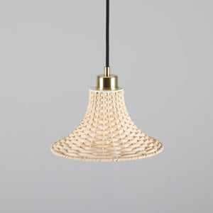 Savannah Small Bell-Shaped Rattan Pendant Light 24cm - View 13