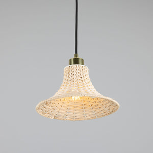 Savannah Small Bell-Shaped Rattan Pendant Light 24cm - View 14