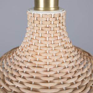 Savannah Small Bell-Shaped Rattan Pendant Light 24cm - View 4