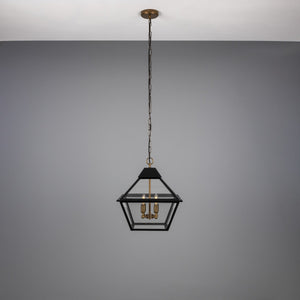 Bilbao Tapered Hanging Brass Pendant Lantern 43cm IP20 - View 2