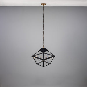 Bilbao Tapered Hanging Brass Pendant Lantern 43cm IP20 - View 7