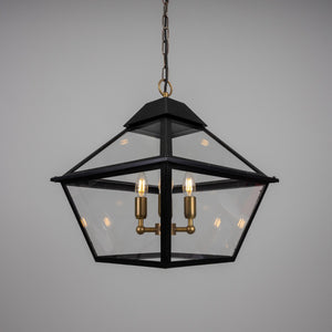 Bilbao Tapered Hanging Brass Pendant Lantern 43cm IP20 - View 8