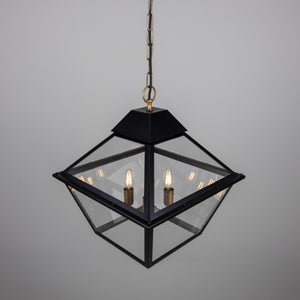 Bilbao Tapered Hanging Brass Pendant Lantern 43cm IP20 - View 9