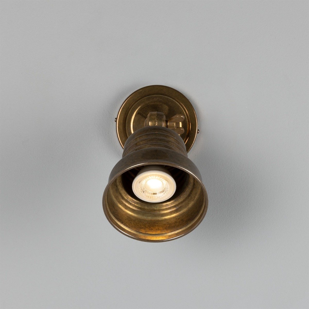 Sucre Adjustable Industrial Brass Spotlight 11.5cm IP20 - Main View