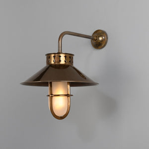 Boyd C Single Arm Wall Light Antique Brass - View 1