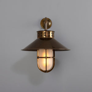Boyd C Single Arm Wall Light Antique Brass - View 2