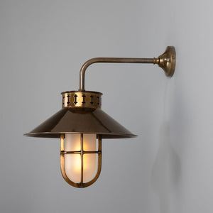 Boyd C Single Arm Wall Light Antique Brass - View 3