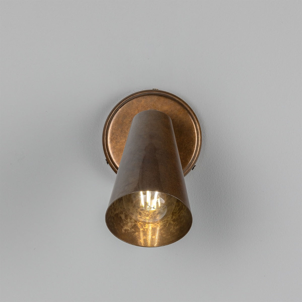 Cashel Adjustable Brass Cone Wall Light 12cm IP20 - View 2