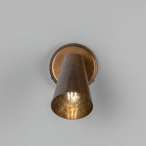 Cashel Adjustable Brass Cone Wall Light 12cm IP20 - View 2