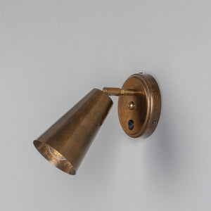 Cashel Adjustable Brass Cone Wall Light 12cm IP20 - Main View