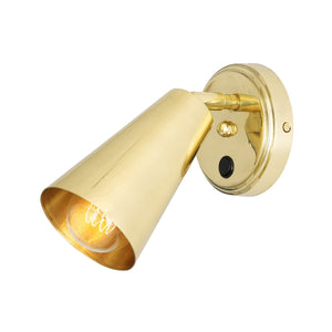 Cashel Adjustable Brass Cone Wall Light 12cm IP20 - View 20