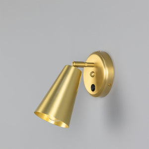 Cashel Adjustable Brass Cone Wall Light 12cm IP20 - View 9