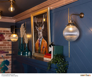 Stanley Prismatic Glass Globe Wall Light 20cm - View 8