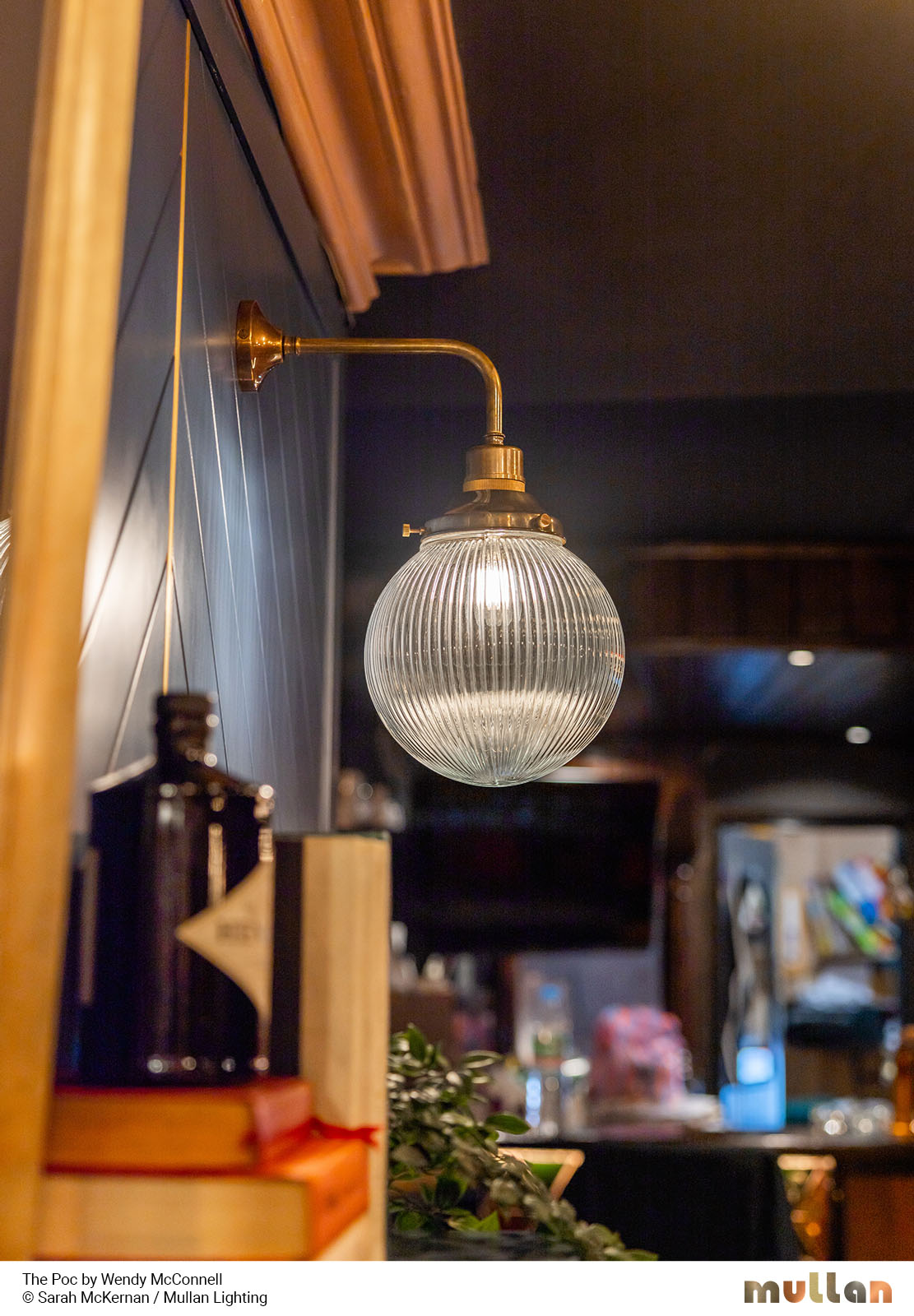 Stanley Prismatic Glass Globe Wall Light 20cm - View 2