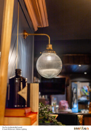 Stanley Prismatic Glass Globe Wall Light 20cm - View 2