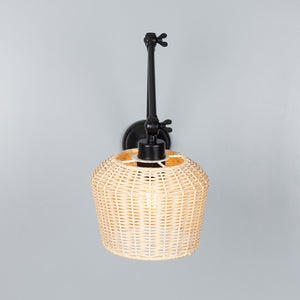 Manila Adjustable Arm Wall Light with Small Rattan Shade - View 20