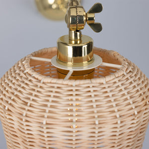 Manila Adjustable Arm Wall Light with Small Rattan Shade - View 18