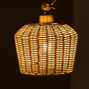 Manila Adjustable Arm Wall Light with Small Rattan Shade - View 22
