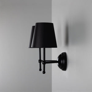 Bursa Modern Brass Double Wall Light with Fabric Shades - View 19