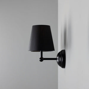 Busan Modern Brass Double Wall Light with Fabric Shades - View 19