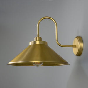 Rio Vintage Brass Swan Neck Wall Light 38cm - View 8