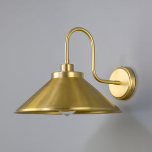 Rio Vintage Brass Swan Neck Wall Light 38cm - View 6