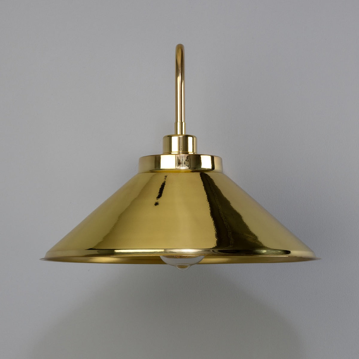 Rio Vintage Brass Swan Neck Wall Light 38cm - View 2