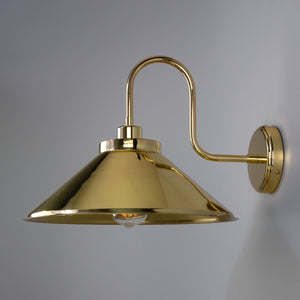 Rio Vintage Brass Swan Neck Wall Light 38cm - View 3