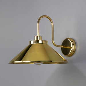 Rio Vintage Brass Swan Neck Wall Light 38cm - Main View