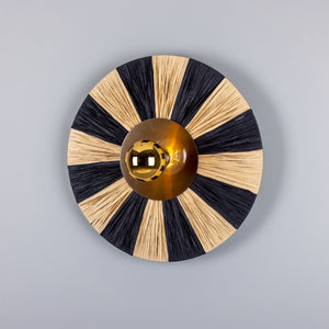 Vernon Raffia Striped Wall Light 54cm - View 3